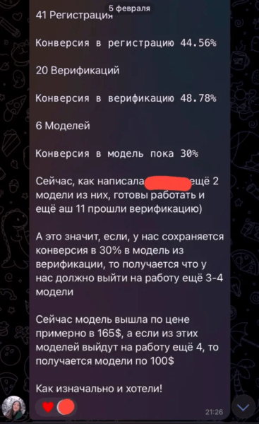 
                    Привлечение вебкам моделей. Модели по 100-150$. Продвижение ниш 18+            