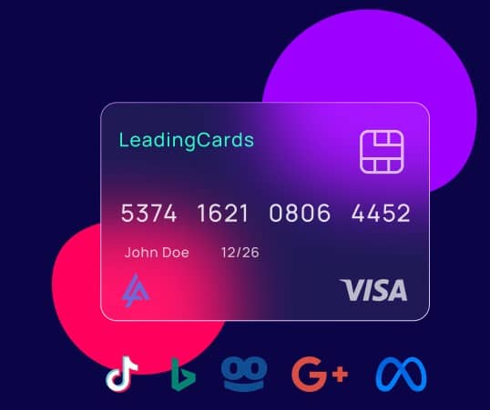 Карты для оплаты Facebook Ads, Google Ads и TikTok Ads